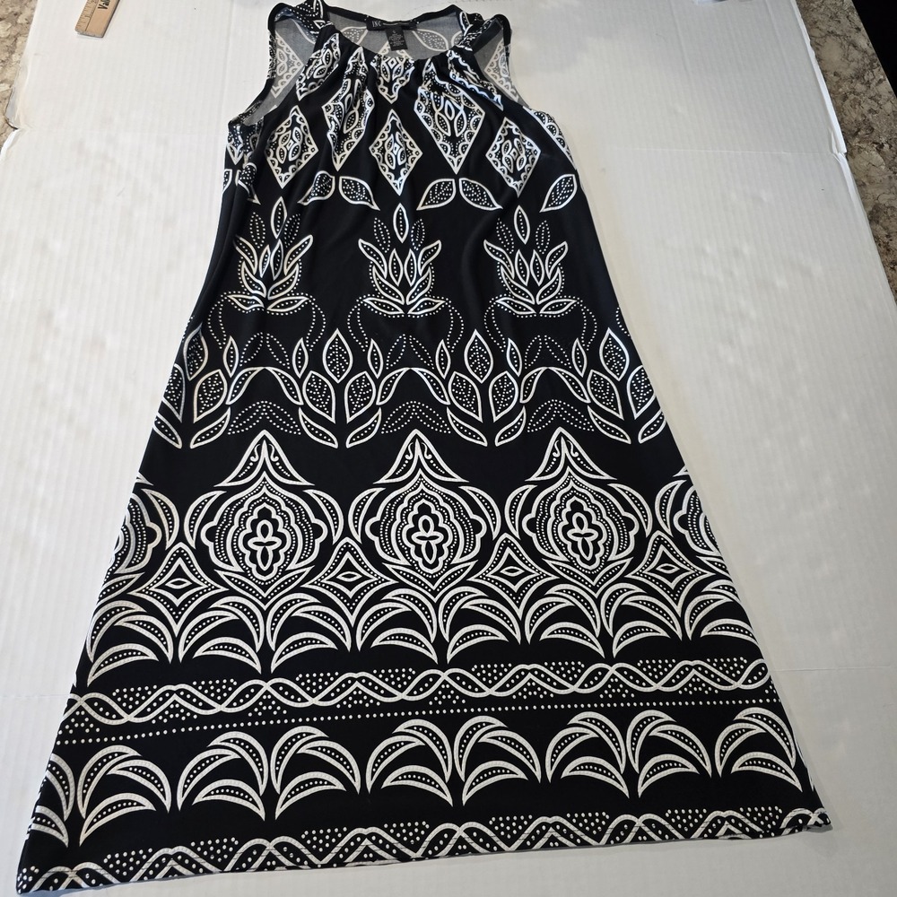 INC International Concepts Black And White Printed Dress Size Small